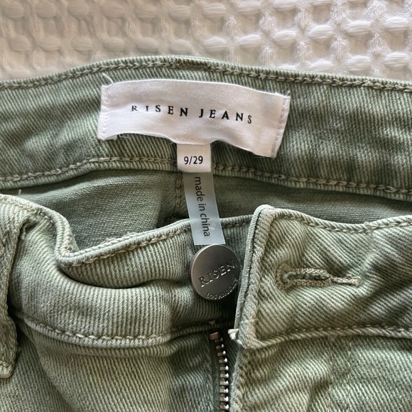 Wide Leg Green Risen Jeans - Picture 2 of 4